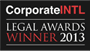 CorporateINTL Legal Award Winner 2013